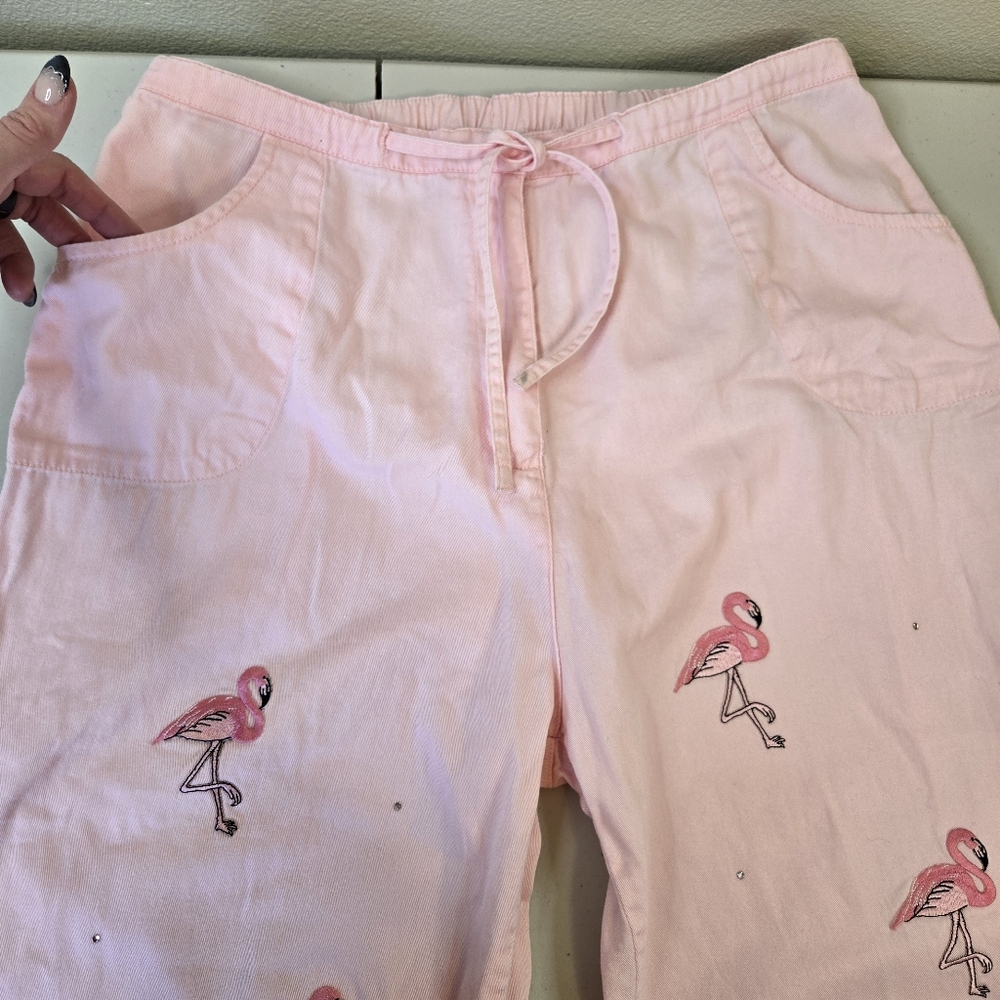 Pink Flamingo and Rhinestone Pants XL - Picture 6 of 15